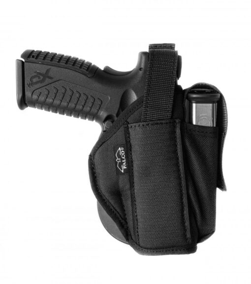 Nylon paddle holster with integrated magazine pouch