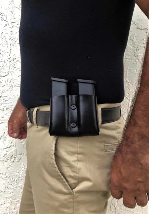 Falco double magazine pouch, leather model 89