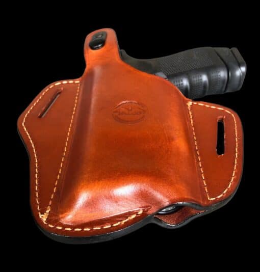 OWB leather holster for a gun with light