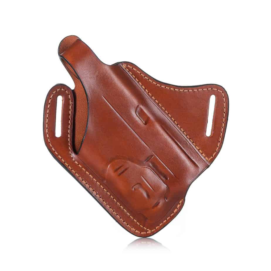 Cross draw leather holster for guns with light/laser C604L