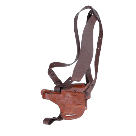Leather horizontal shoulder holster for gun with Red dot D602R