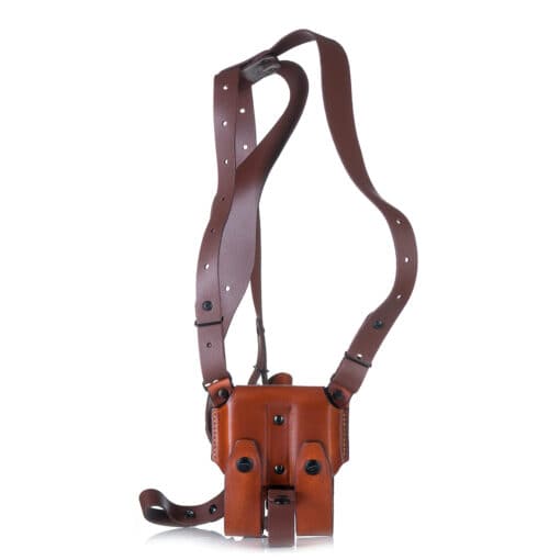 Leather horizontal shoulder holster for gun with Red Dot D602R